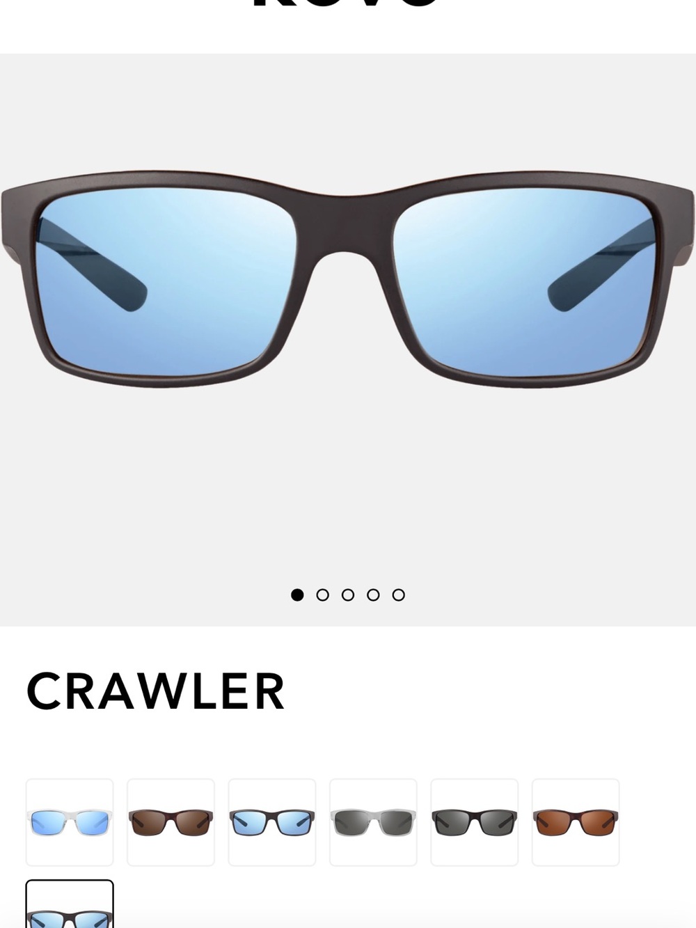 Revo Crawler Men's polarized fishing Sunglasses Brown Frame Blue Mirrored Lenses